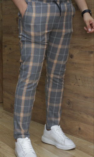 Formal - Sport - Checkered Pants | Code: 2009 - tan