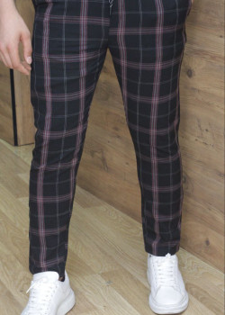 بنطلون رسمي - سبور - كارو | كود: 2009 - اسود