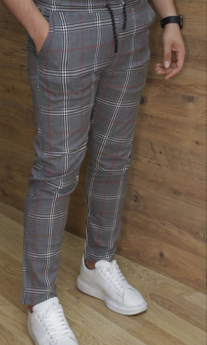 Formal - Sport - Checkered Pants | Code: 2009 - Bordeaux