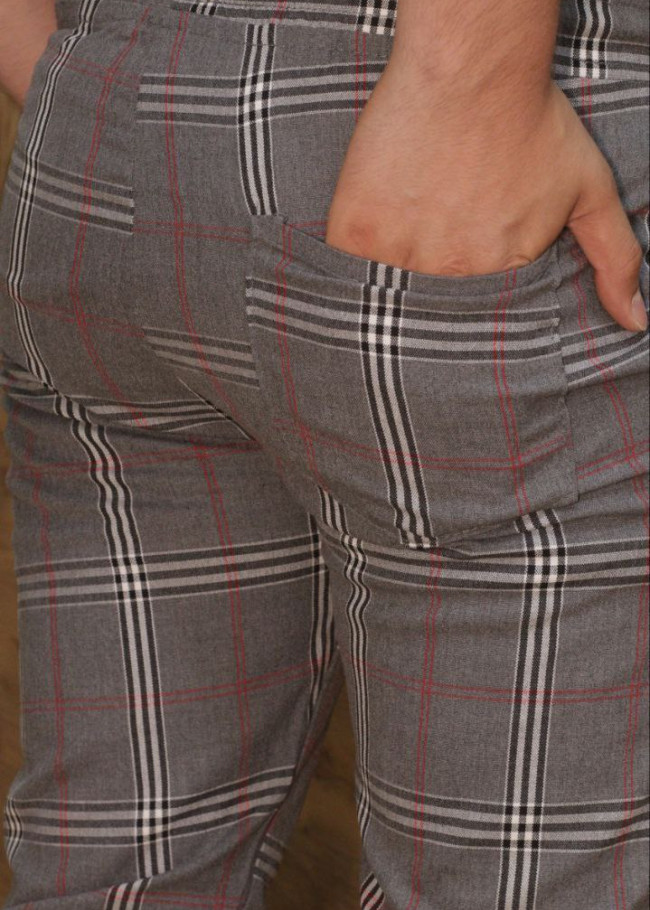 Formal - Sport - Checkered Pants | Code: 2009 - burgundy