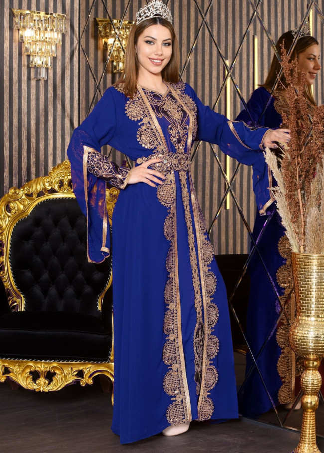 Luxurious Royal Caftan | Product Code: 4116 - blue