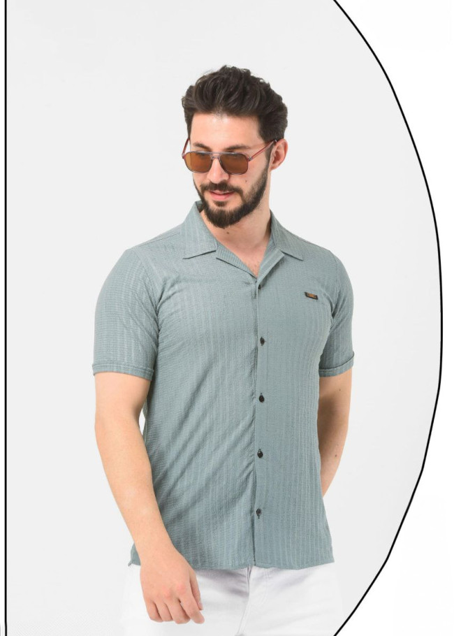 Klasik Erkek Kısa Kollu Gömlek - 2401 - mint