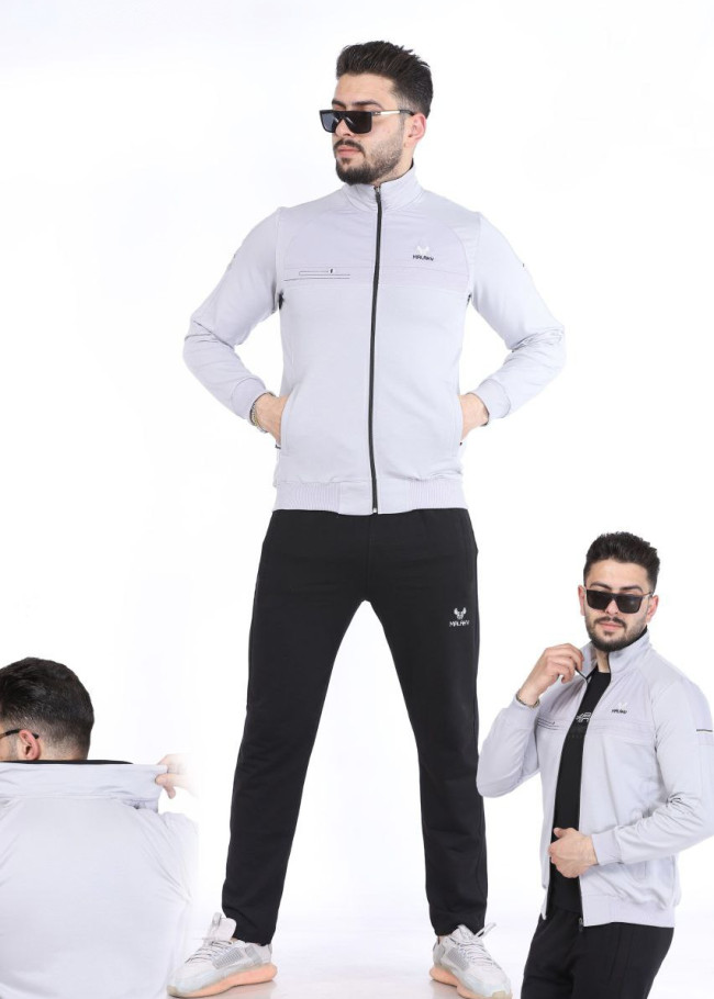 Üç Parçalı Erkek Eşofman Takımı - 2204  - Gri