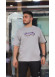 Mens T-Shirt with Back Print and Modern Design - 2307 - gray