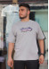 Sırt Baskılı Modern Erkek Tişört - 2307 - Gri