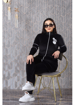 طقم رياضي مخملي ضيق - 3 قطع 1011 - اسود