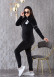 Velvet Slim Fit Tracksuit - 3 Piece Set 1011 - black