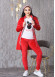 Velvet Slim Fit Tracksuit - 3 Piece Set 1011 - red