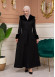 Woolen Winter Coat with Fur Lining - 1360 - black