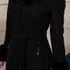 Woolen Winter Coat with Fur Lining - 1360 - black