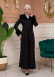 Woolen Winter Coat with Fur Lining - 1360 - black
