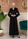 Woolen Winter Coat with Fur Lining - 1360 - black