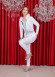 Bridal Velvet Pajama Set with Fur - 1014 - white