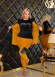 Velvet Three-Piece Pajama Set with Diamond-Embellished Pockets - Code 1016 - yellow