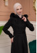 Shaomah Winter Coat with Fur Hood - Code 1361 - black