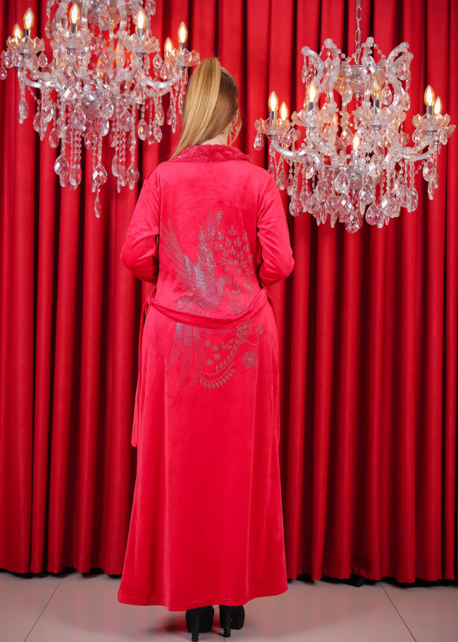 Product Name: Two-Piece Kimono Set with Elegant Design - 7017 - red