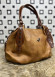 Elegant Leather Handbag with Studs - 970 - tan