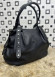 Elegant Leather Handbag with Studs - 970 - black