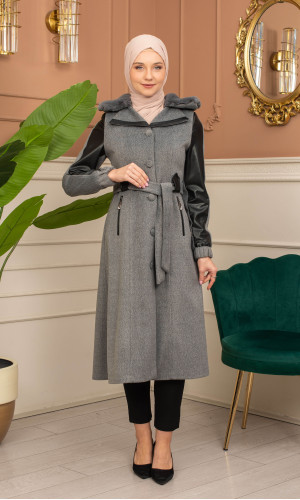 Trench Coat Wool Mohair Code 1364 - Grau