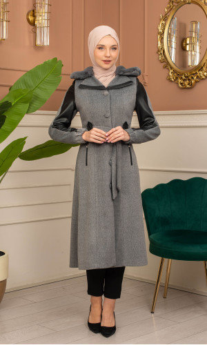 Trench Coat Wool Mohair Code 1364 - Grau