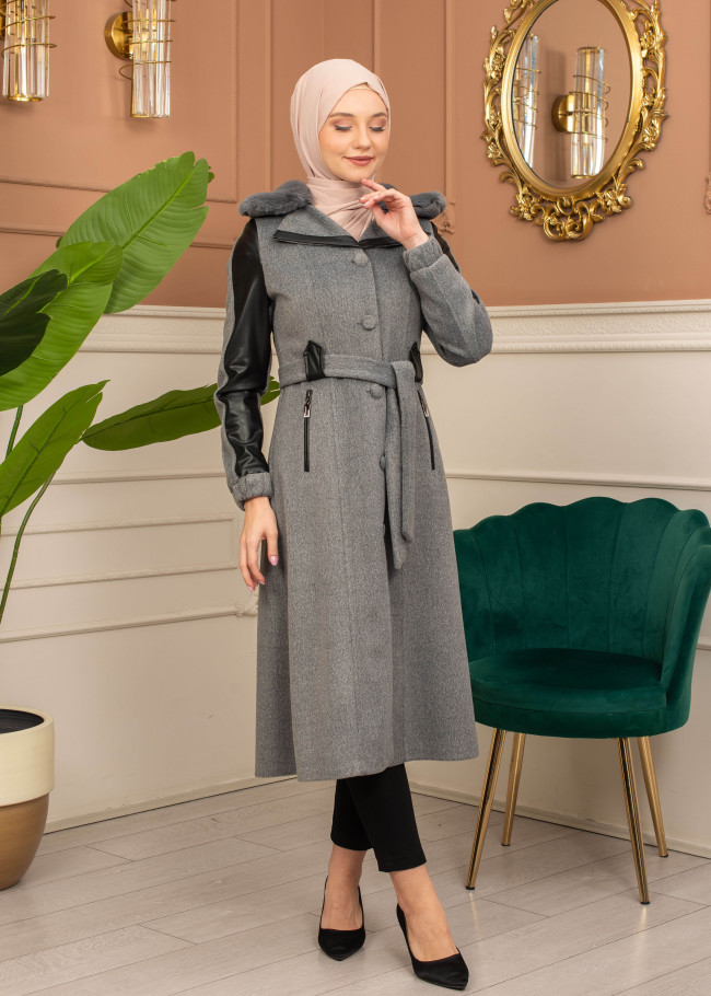 Trench Coat Wool Mohair Code 1364 - gray