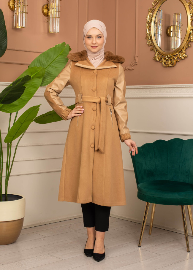 Trench Coat Wool Mohair Code 1364 - tan