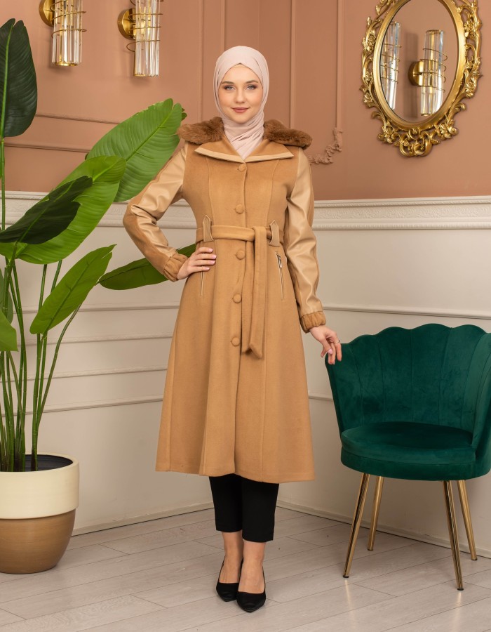Trench Coat Wool Mohair Code 1364 - tan