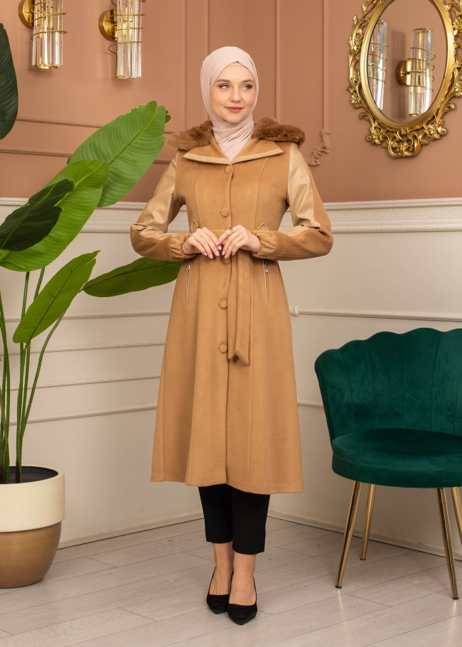 Trench Coat Wool Mohair Code 1364 - tan