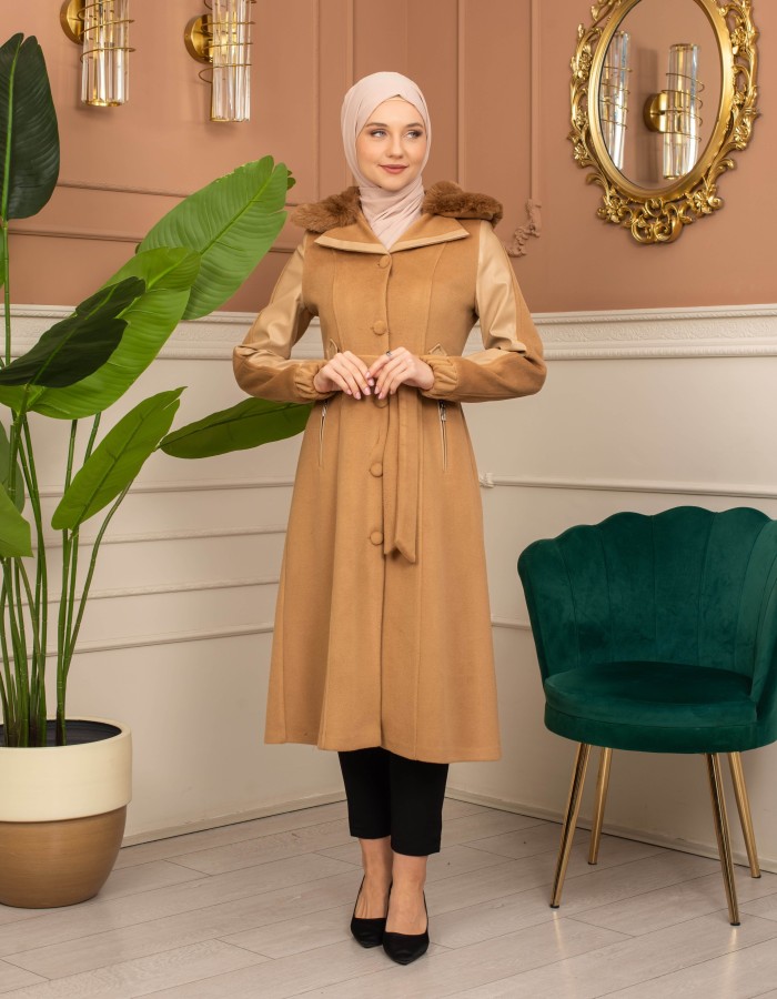 Trench Coat Wool Mohair Code 1364 - tan