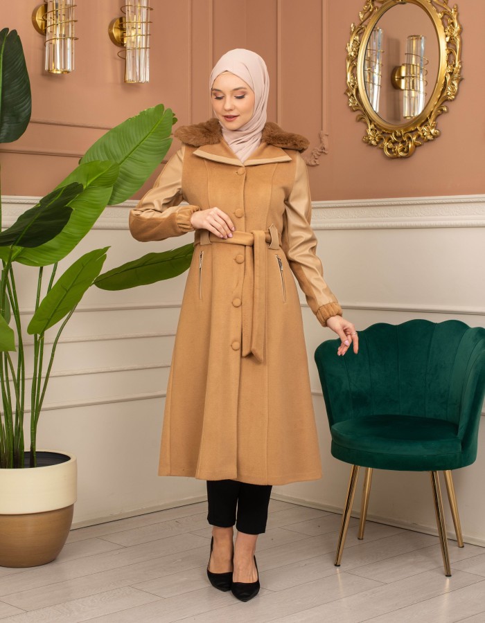 Trench Coat Wool Mohair Code 1364 - tan