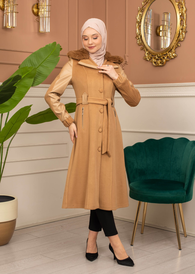 Trench Coat Wool Mohair Code 1364 - tan
