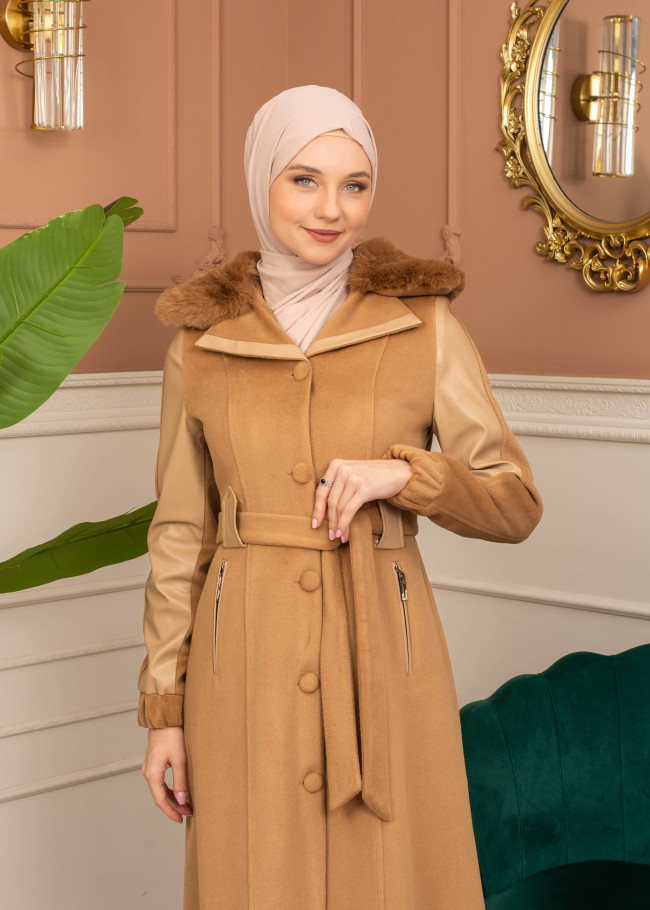 Trench Coat Wool Mohair Code 1364 - tan