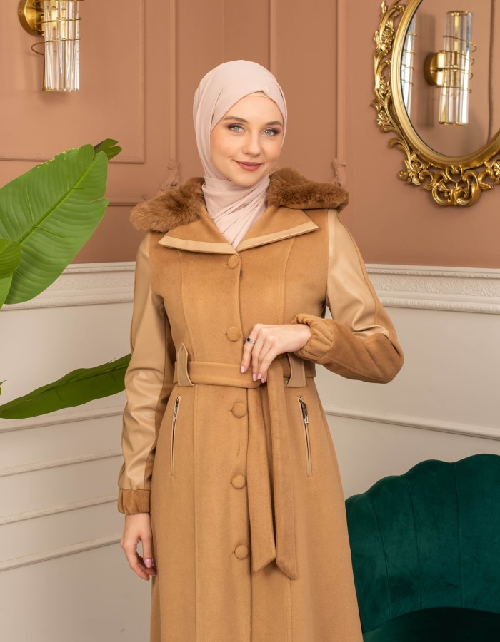 Trench Coat Wool Mohair Code 1364 - tan