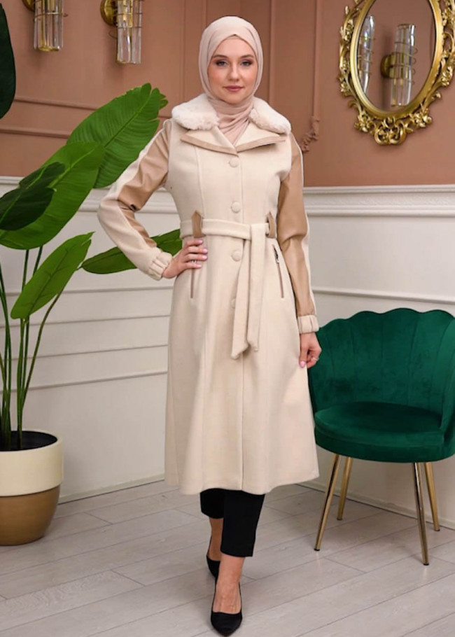 Trench Coat Wool Mohair Code 1364 - beige