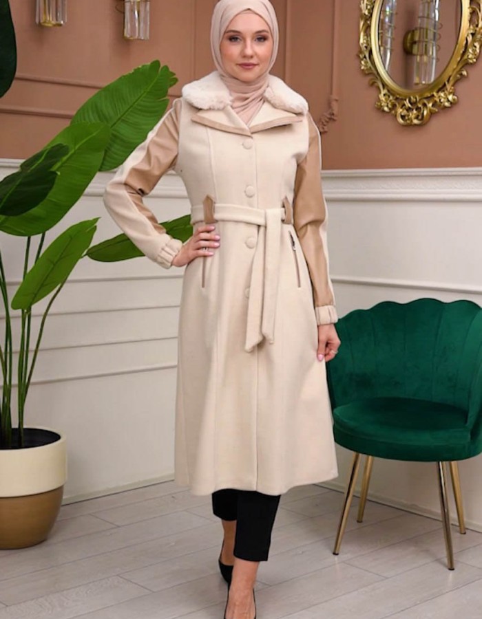 Trench Coat Wool Mohair Code 1364 - beige