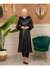 Trench Coat with Treated Leather Code 1365 - black