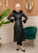 Trench Coat with Treated Leather Code 1365 - black