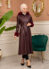 Trench Coat with Treated Leather Code 1365 - burgundy