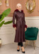 Trench Coat with Treated Leather Code 1365 - burgundy