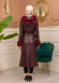Trench Coat with Treated Leather Code 1365 - burgundy