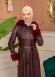 Trench Coat with Treated Leather Code 1365 - burgundy