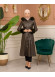 Trench Coat with Treated Leather Code 1365 - khaki