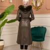 Trench Coat with Treated Leather Code 1365 - Khaki