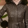 Trench Coat with Treated Leather Code 1365 - Khaki