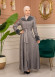 Suede Coat with Fur Lining - 1372 - gray