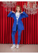 Velvet Pajama Set with Famous Cat Print, Code 1020 - blue