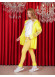 Velvet Pajama Set with Famous Cat Print, Code 1020 - yellow