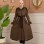 Luxury Suede Trench Coat Lined with Rabbit Fur 1366 - khaki