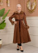 Velvet Suede Trench Coat with Faux Fur Lining, Code 1366 - tan