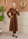 Velvet Suede Trench Coat with Faux Fur Lining, Code 1366 - tan
